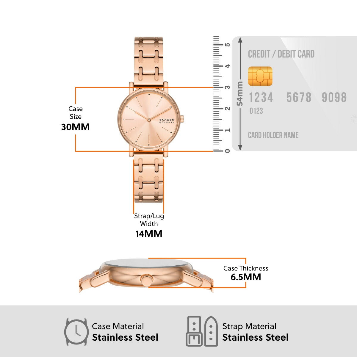 スカーゲン SKAGEN 腕時計 レディース SIGNATUR LILLE 二針 ローズゴールドトーン ステンレススチール ブレスレットウォッチ SKW3125
