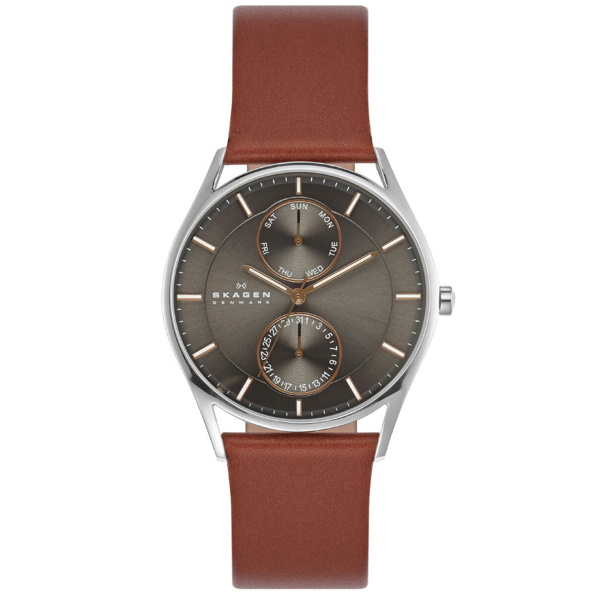 スカーゲン SKAGEN 腕時計 メンズ HOLST クロノグラフ マルチファンクション ミディアムブラウン レザーウォッチ SKW6086