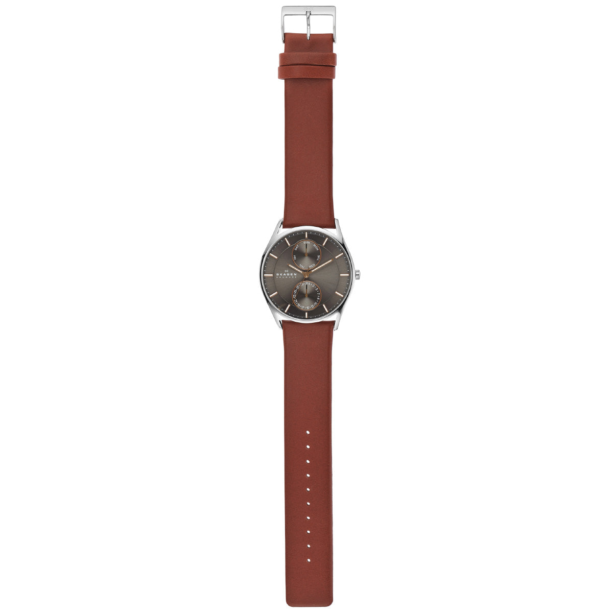 スカーゲン SKAGEN 腕時計 メンズ HOLST クロノグラフ マルチファンクション ミディアムブラウン レザーウォッチ SKW6086
