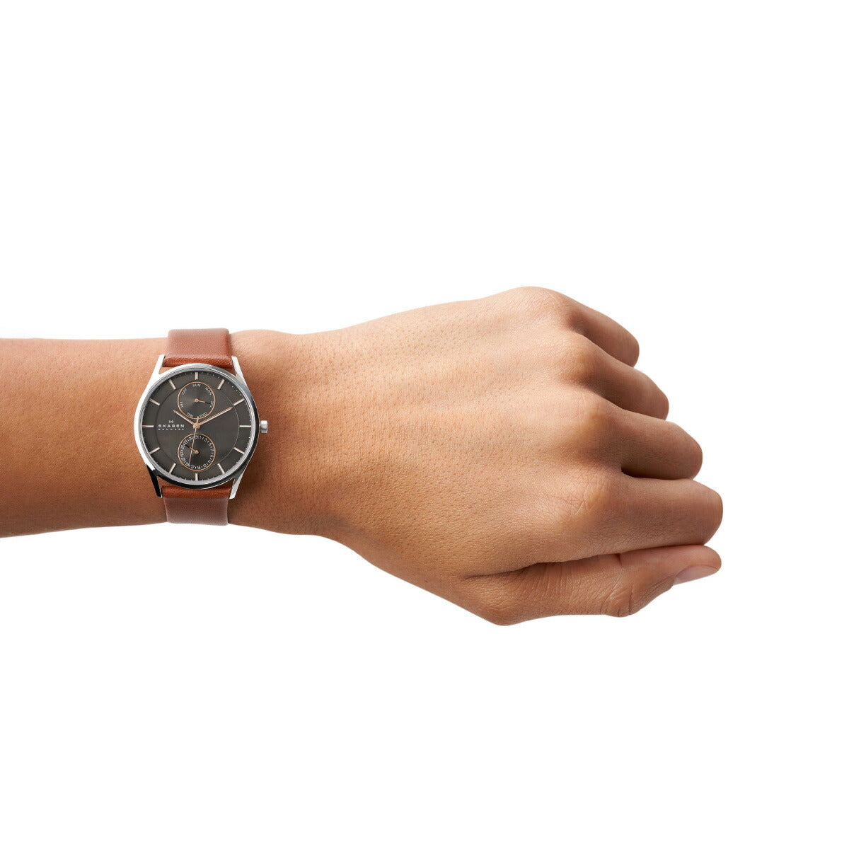 スカーゲン SKAGEN 腕時計 メンズ HOLST クロノグラフ マルチファンクション ミディアムブラウン レザーウォッチ SKW6086