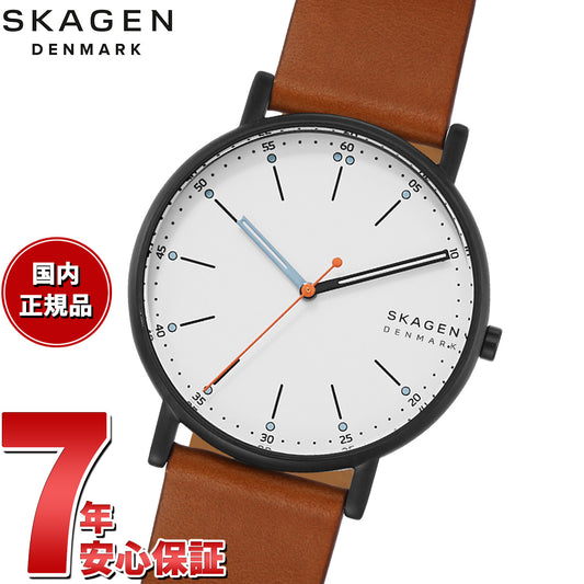 スカーゲン SKAGEN 腕時計 メンズ SIGNATUR ミディアムブラウン レザーウォッチ SKW6374