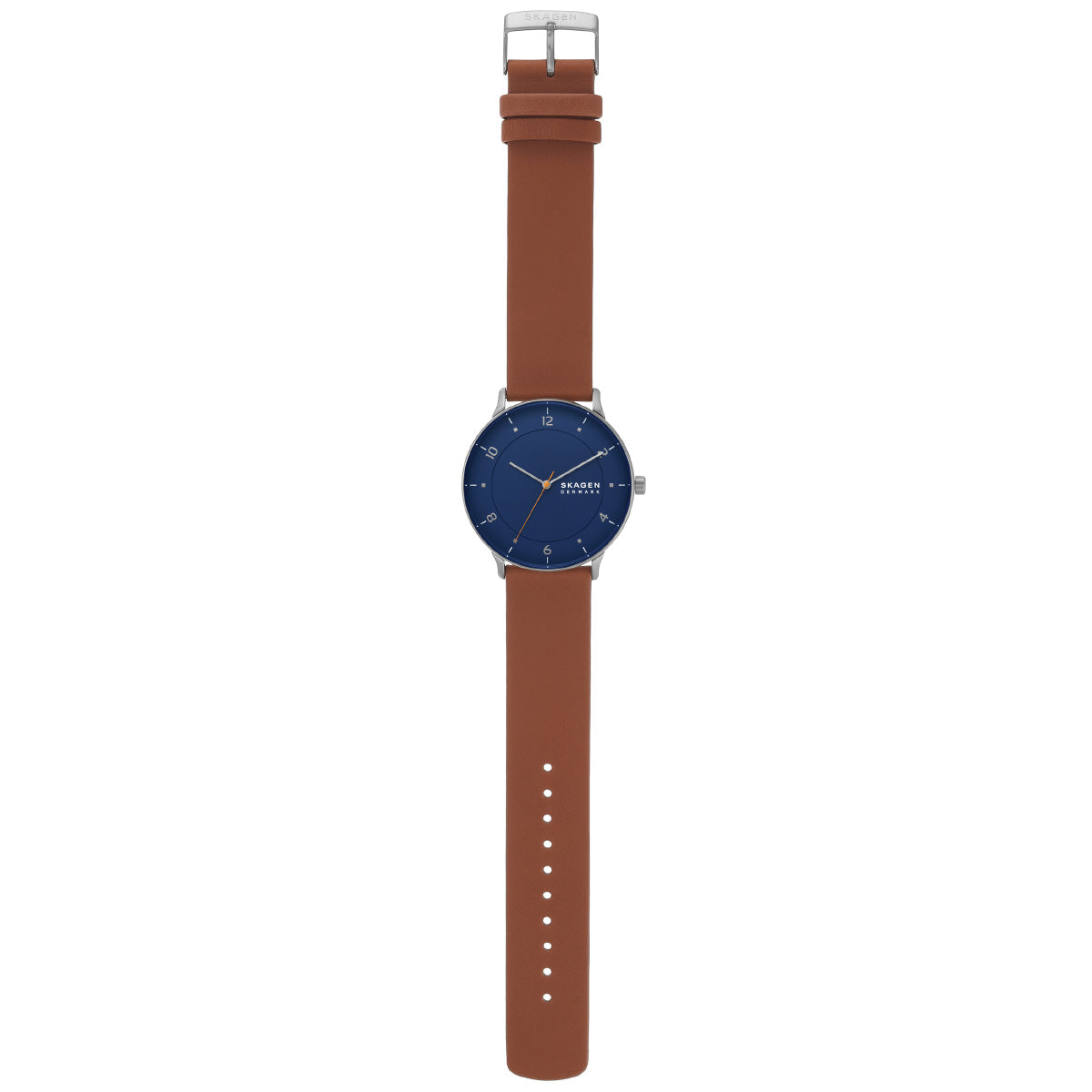 スカーゲン SKAGEN 腕時計 メンズ RIIS 三針 ミディアムブラウン レザーウォッチ SKW6885