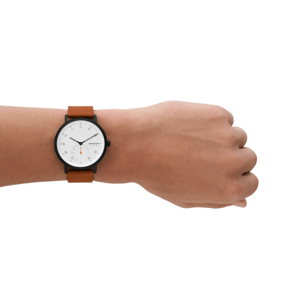 スカーゲン SKAGEN 腕時計 メンズ KUPPEL 二針 サブセコンド ブラウン レザーウォッチ SKW6889
