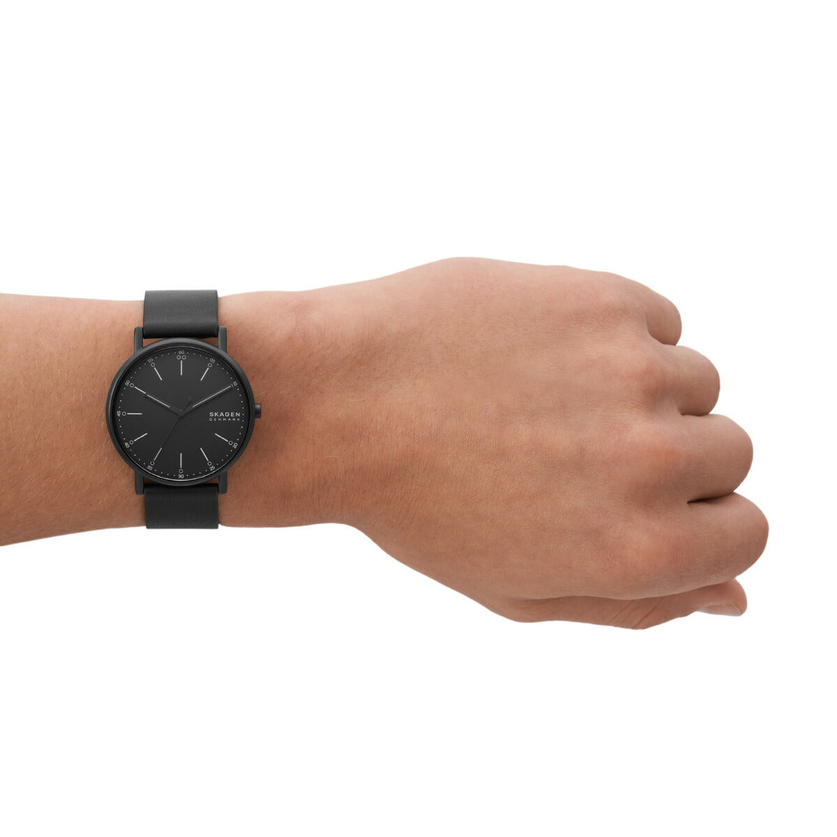 スカーゲン SKAGEN 腕時計 メンズ SIGNATUR 三針 ブラックレザーウォッチ SKW6902