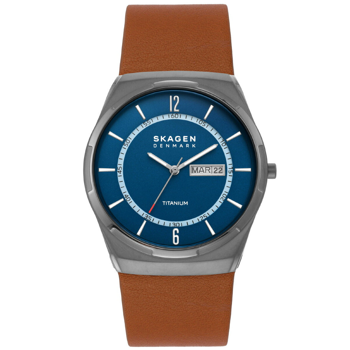 スカーゲン SKAGEN 腕時計 メンズ MELBYE TITANIUM 三針デイデイト ラゲッジレザーウォッチ SKW6906