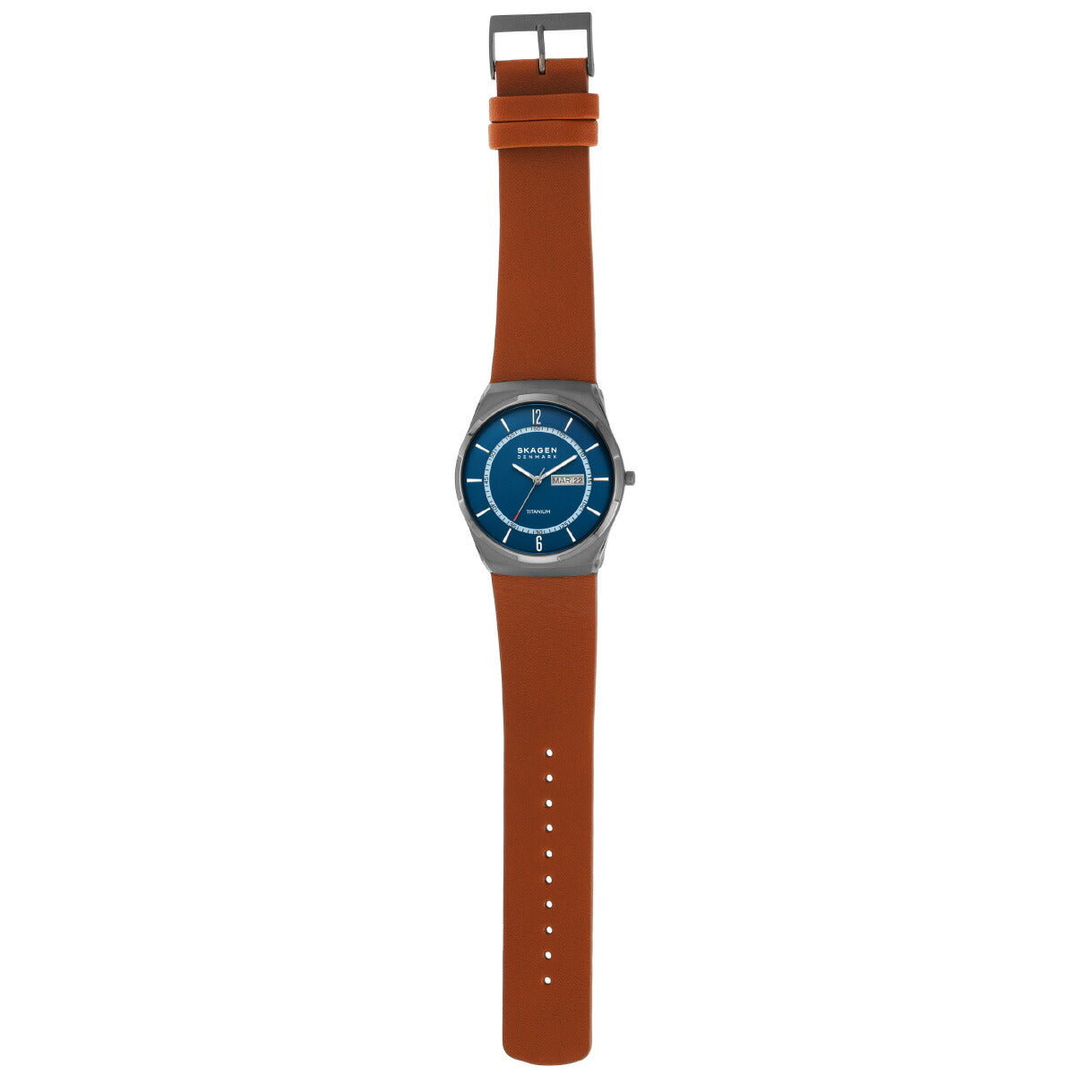 スカーゲン SKAGEN 腕時計 メンズ MELBYE TITANIUM 三針デイデイト ラゲッジレザーウォッチ SKW6906