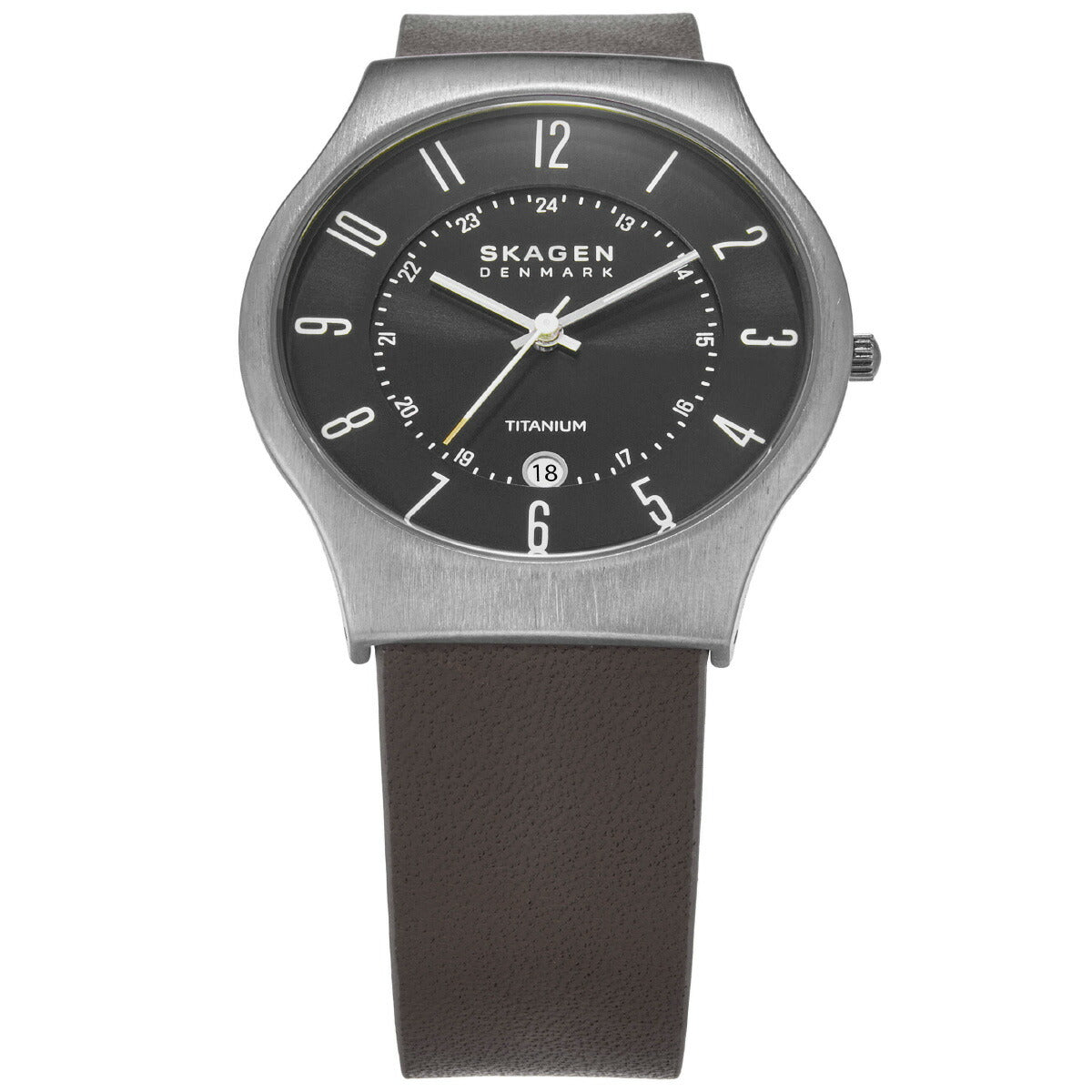 スカーゲン SKAGEN 腕時計 メンズ SUNDBY 三針デイト ブラック レザーウォッチ SKW6909