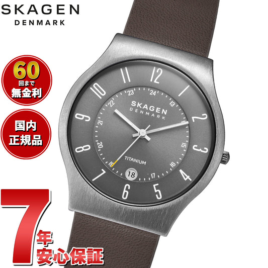 スカーゲン SKAGEN 腕時計 メンズ SUNDBY 三針デイト ブラック レザーウォッチ SKW6909
