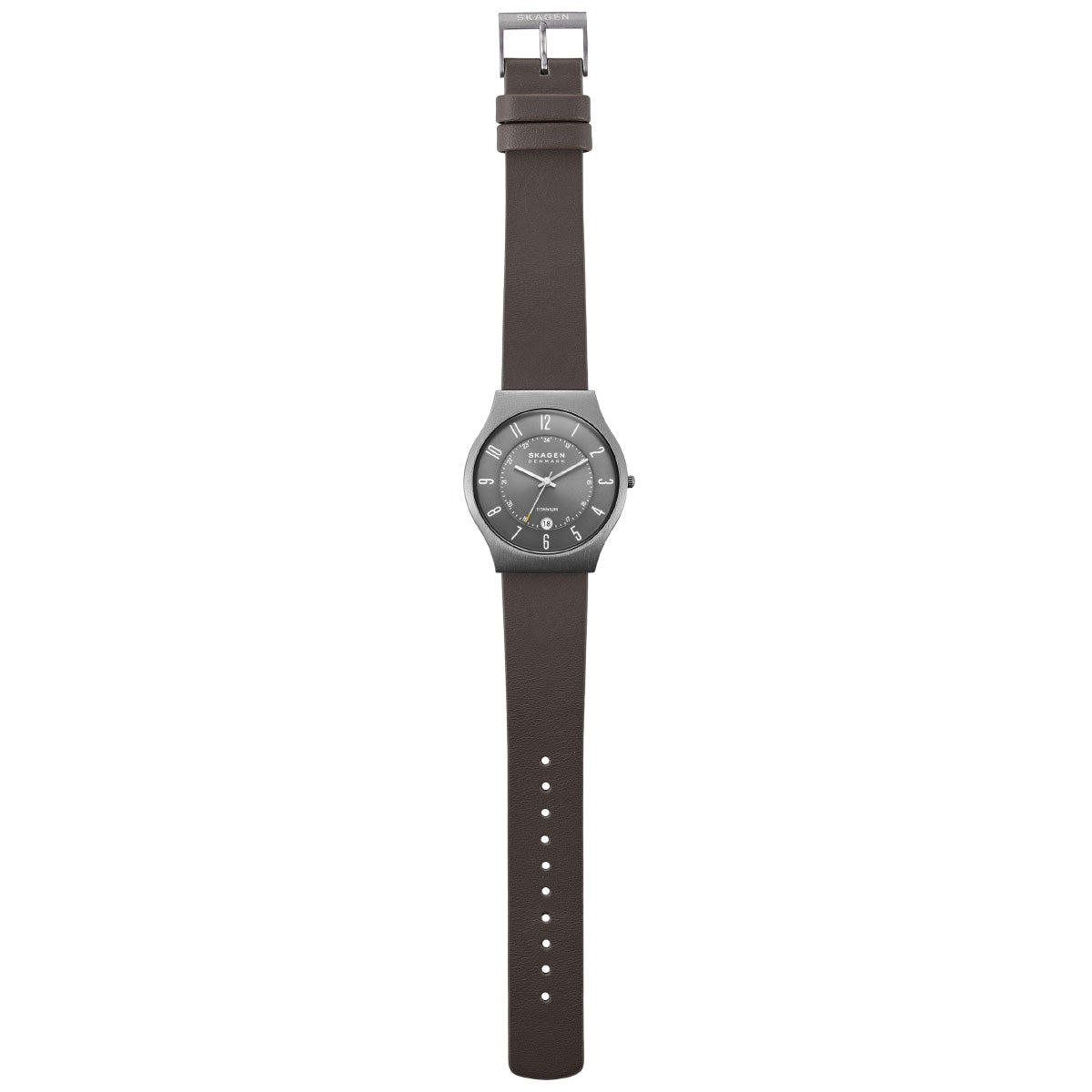スカーゲン SKAGEN 腕時計 メンズ SUNDBY 三針デイト ブラック レザーウォッチ SKW6909