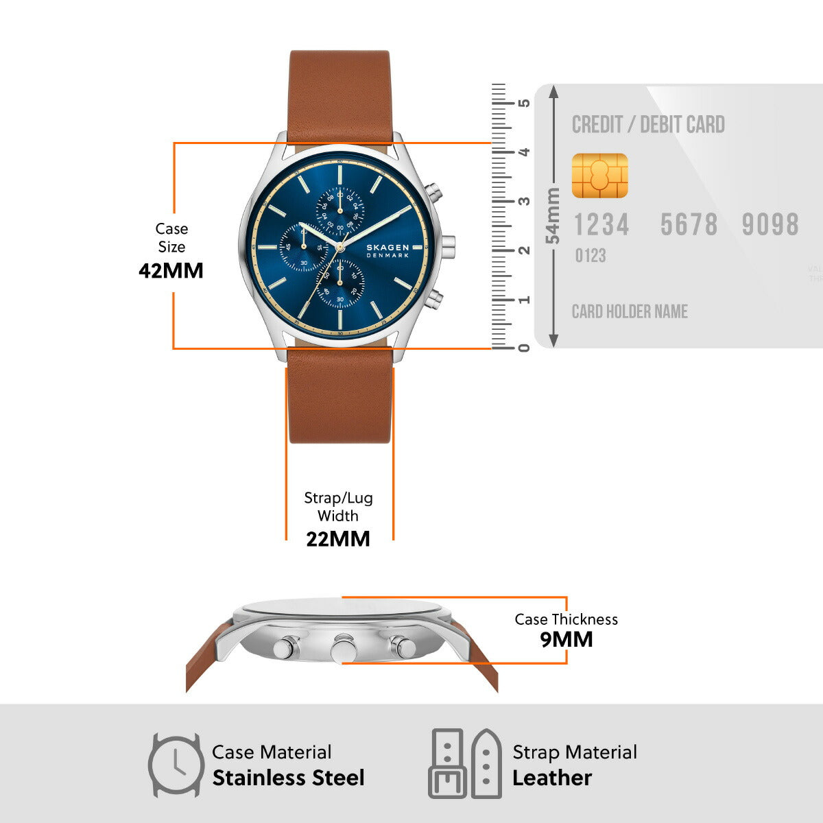 スカーゲン SKAGEN 腕時計 メンズ HOLST クロノグラフ ラゲッジレザーウォッチ SKW6916