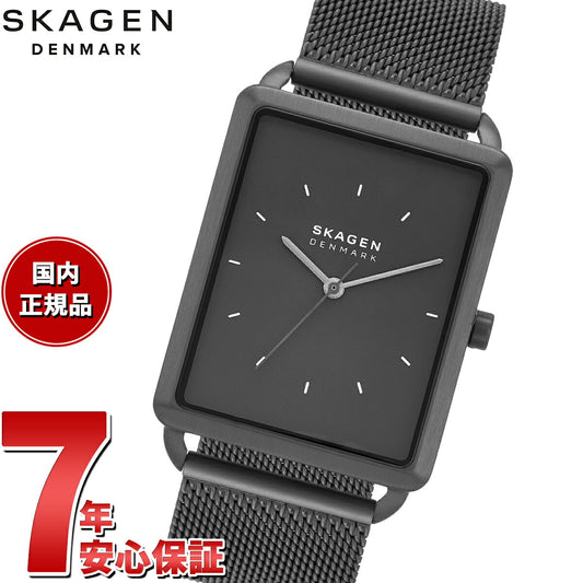 スカーゲン SKAGEN 腕時計 メンズ HAGEN 三針 ブラック ステンレススチール メッシュウォッチ SKW6928