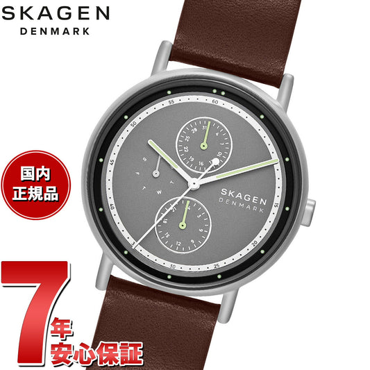 スカーゲン SKAGEN 腕時計 メンズ SIGNATUR マルチファンクション ブラウンレザーウォッチ SKW6941【2025 新作】