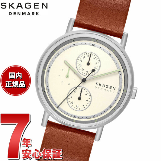 スカーゲン SKAGEN 腕時計 メンズ SIGNATUR マルチファンクション ブラウンレザーウォッチ SKW6942【2025 新作】