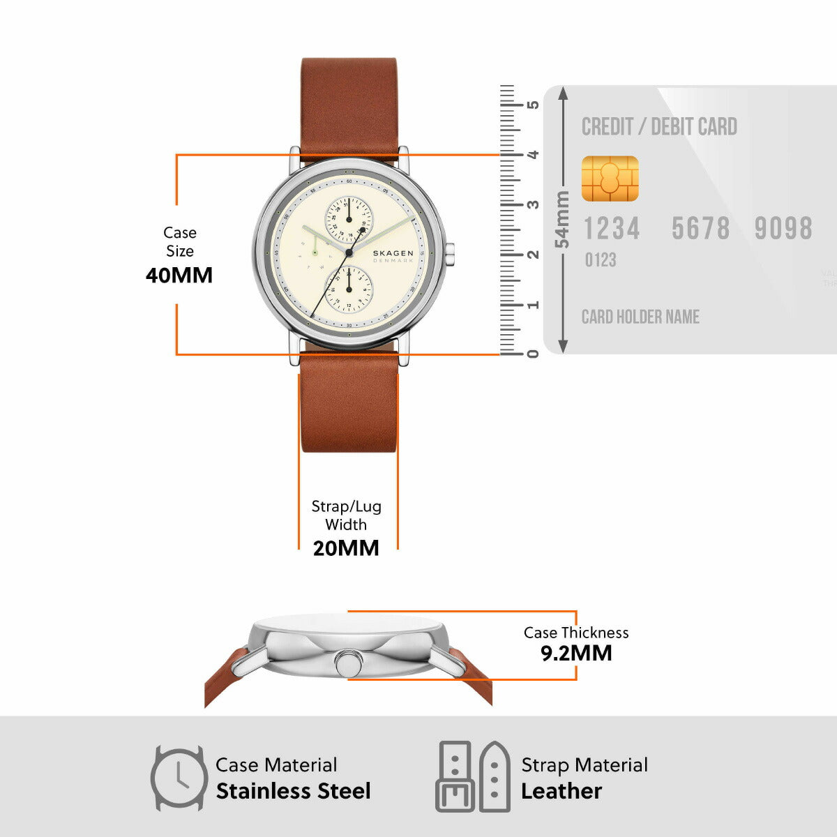スカーゲン SKAGEN 腕時計 メンズ SIGNATUR マルチファンクション ブラウンレザーウォッチ SKW6942【2025 新作】