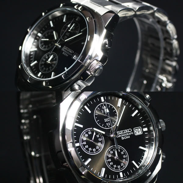 セイコー SEIKO 逆輸入 クロノグラフ ブラック SEIKO 腕時計 SND191