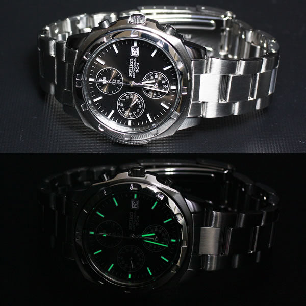 セイコー SEIKO 逆輸入 クロノグラフ ブラック SEIKO 腕時計 SND191