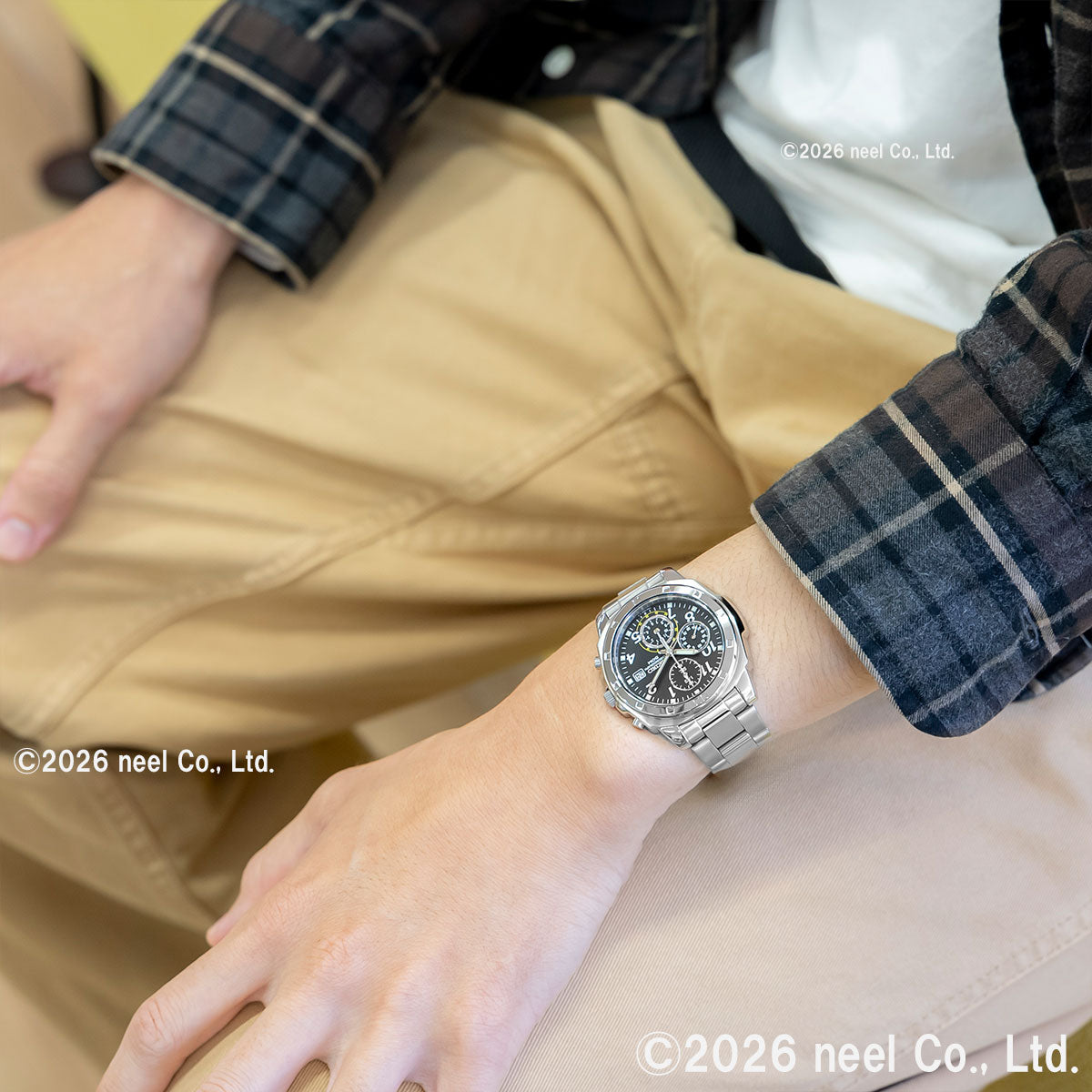 セイコー逆輸入 SEIKO 腕時計 クロノグラフ ブラック SND195