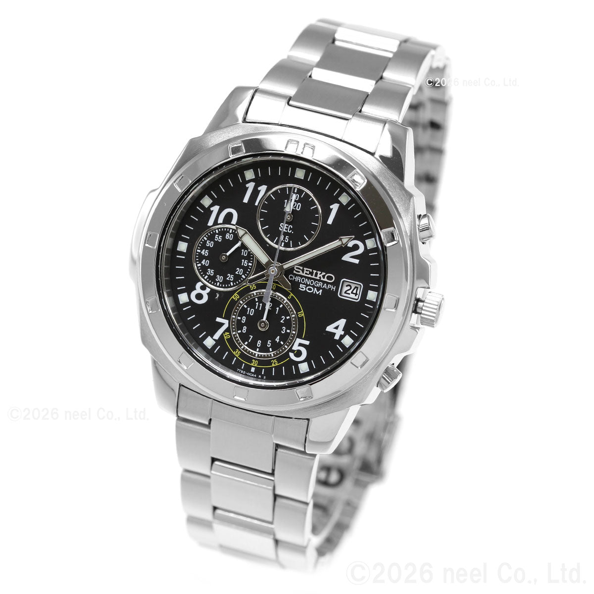 セイコー逆輸入 SEIKO 腕時計 クロノグラフ ブラック SND195