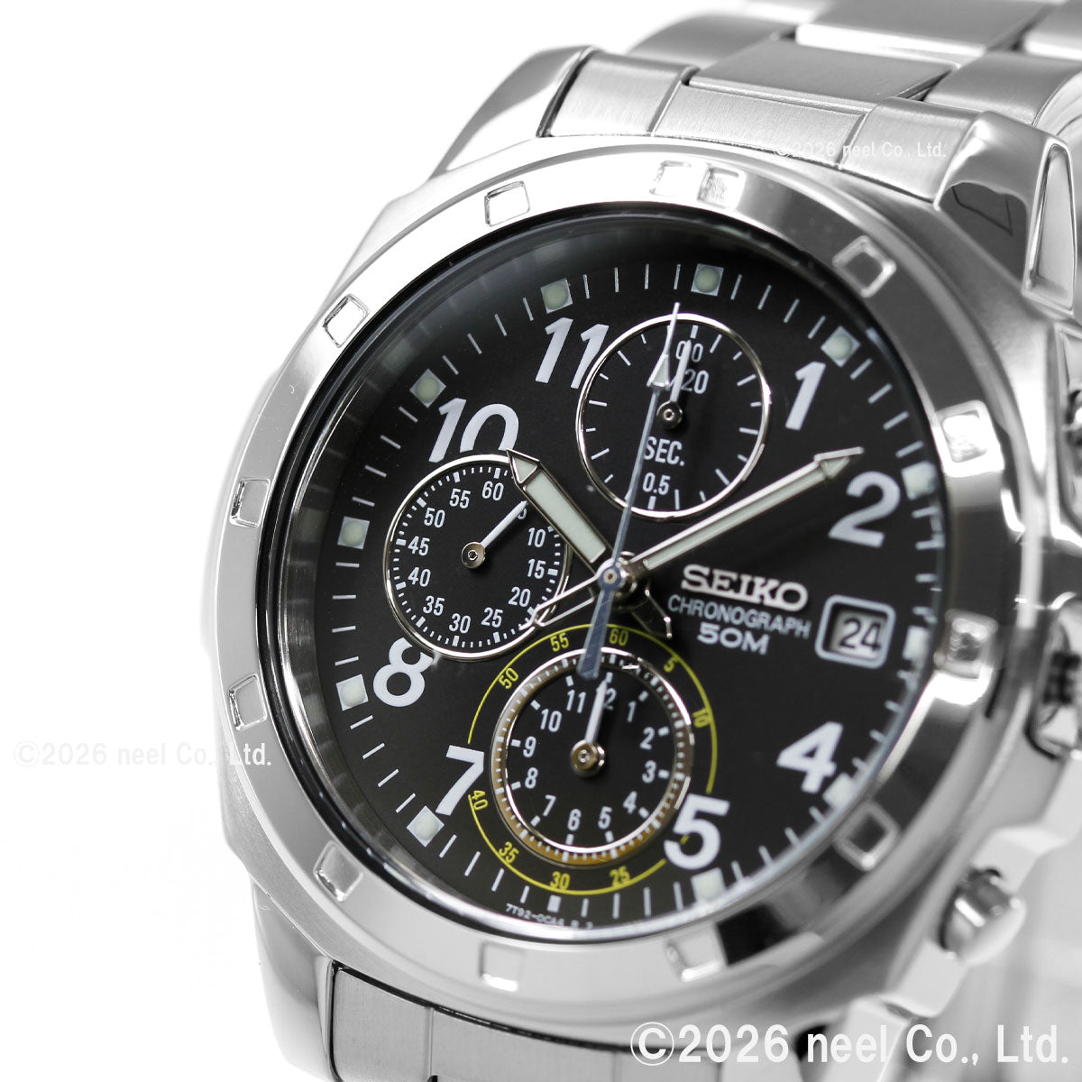 セイコー逆輸入 SEIKO 腕時計 クロノグラフ ブラック SND195