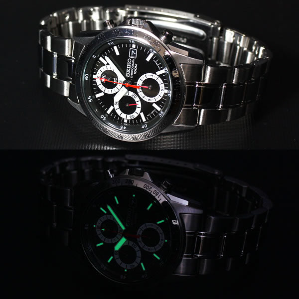 セイコー SEIKO 逆輸入 SEIKO クロノグラフ 腕時計 SND371P1 100M防水