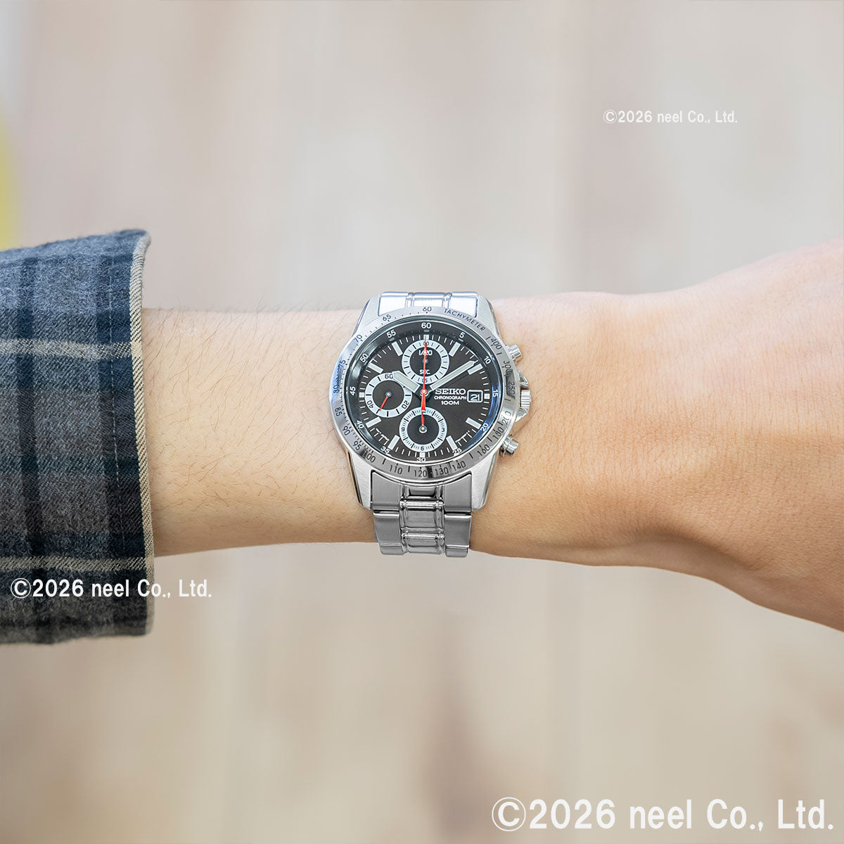 セイコー SEIKO 逆輸入 SEIKO クロノグラフ 腕時計 SND371P1 100M防水