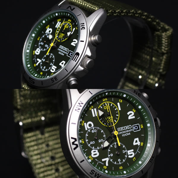 セイコー SEIKO 逆輸入 腕時計 ミリタリー クロノグラフ SND377P2