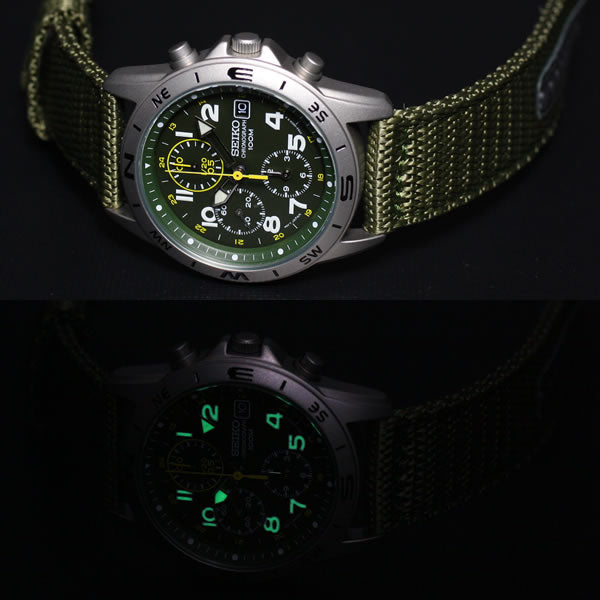 セイコー SEIKO 逆輸入 腕時計 ミリタリー クロノグラフ SND377P2