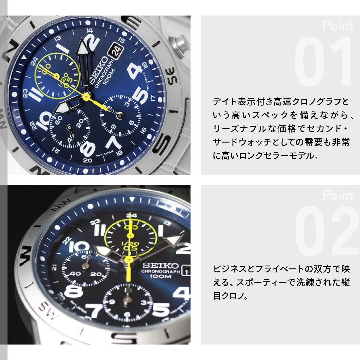 セイコー逆輸入 SEIKO 腕時計 クロノグラフ SND379P1