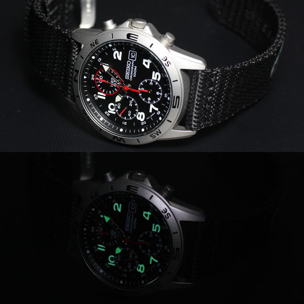 セイコー SEIKO 逆輸入 クロノグラフ ブラック 腕時計 メンズ SND399P1