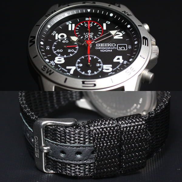 セイコー SEIKO 逆輸入 クロノグラフ ブラック 腕時計 メンズ SND399P1