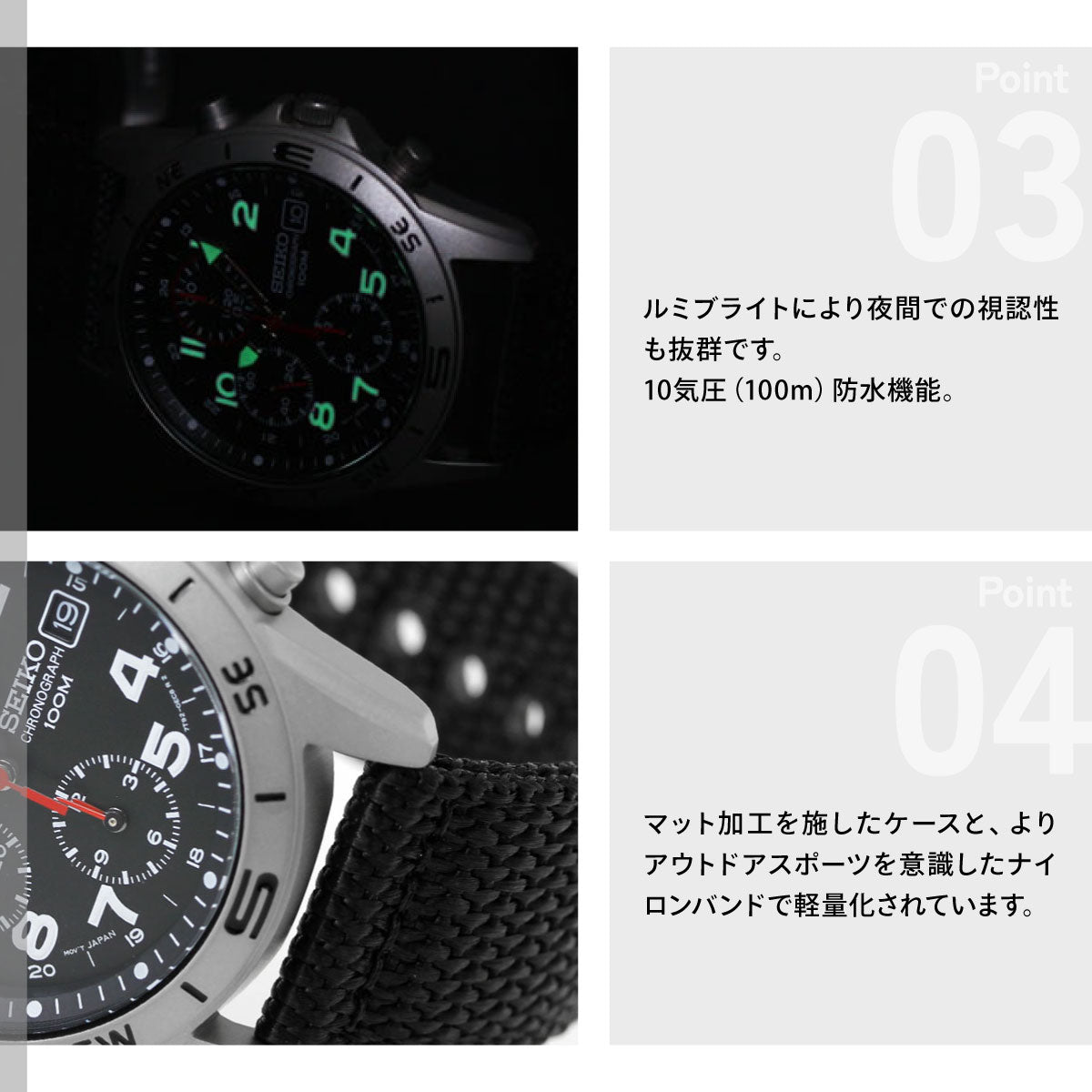 セイコー SEIKO 逆輸入 クロノグラフ ブラック 腕時計 メンズ SND399P1
