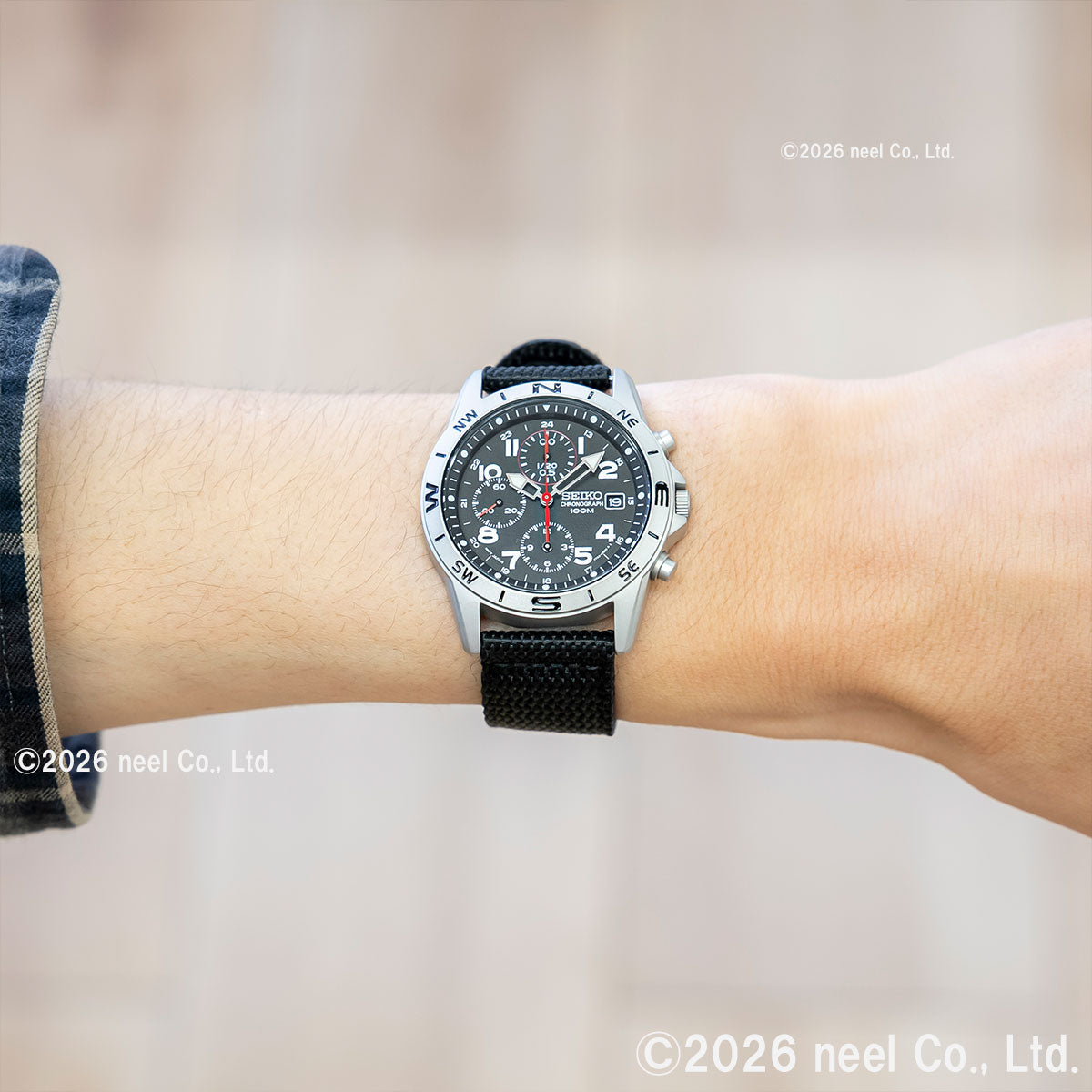セイコー SEIKO 逆輸入 クロノグラフ ブラック 腕時計 メンズ SND399P1