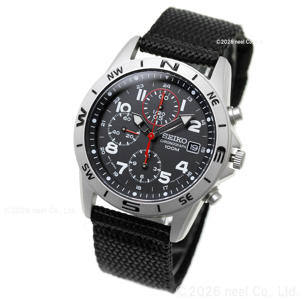 セイコー SEIKO 逆輸入 クロノグラフ ブラック 腕時計 メンズ SND399P1