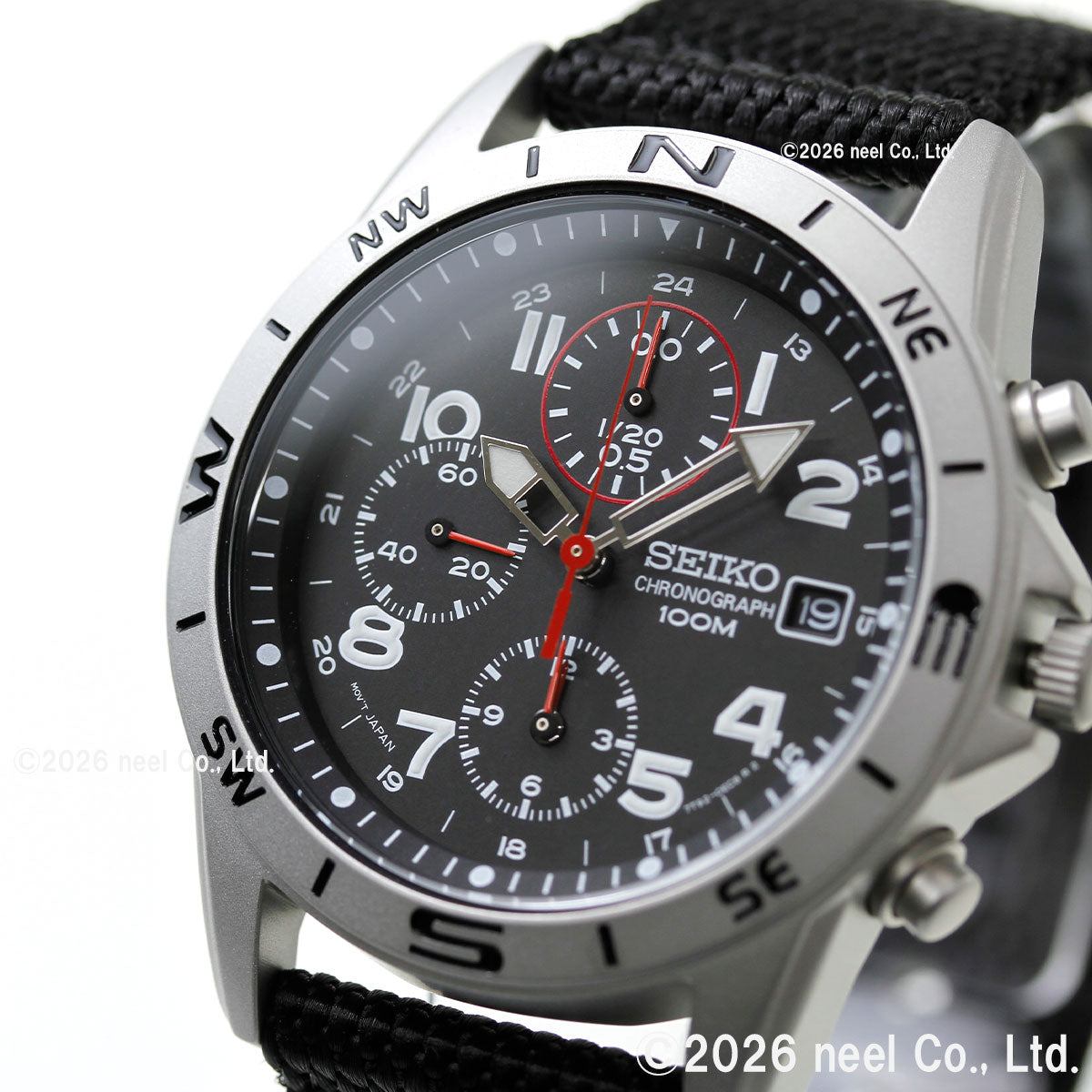 セイコー SEIKO 逆輸入 クロノグラフ ブラック 腕時計 メンズ SND399P1