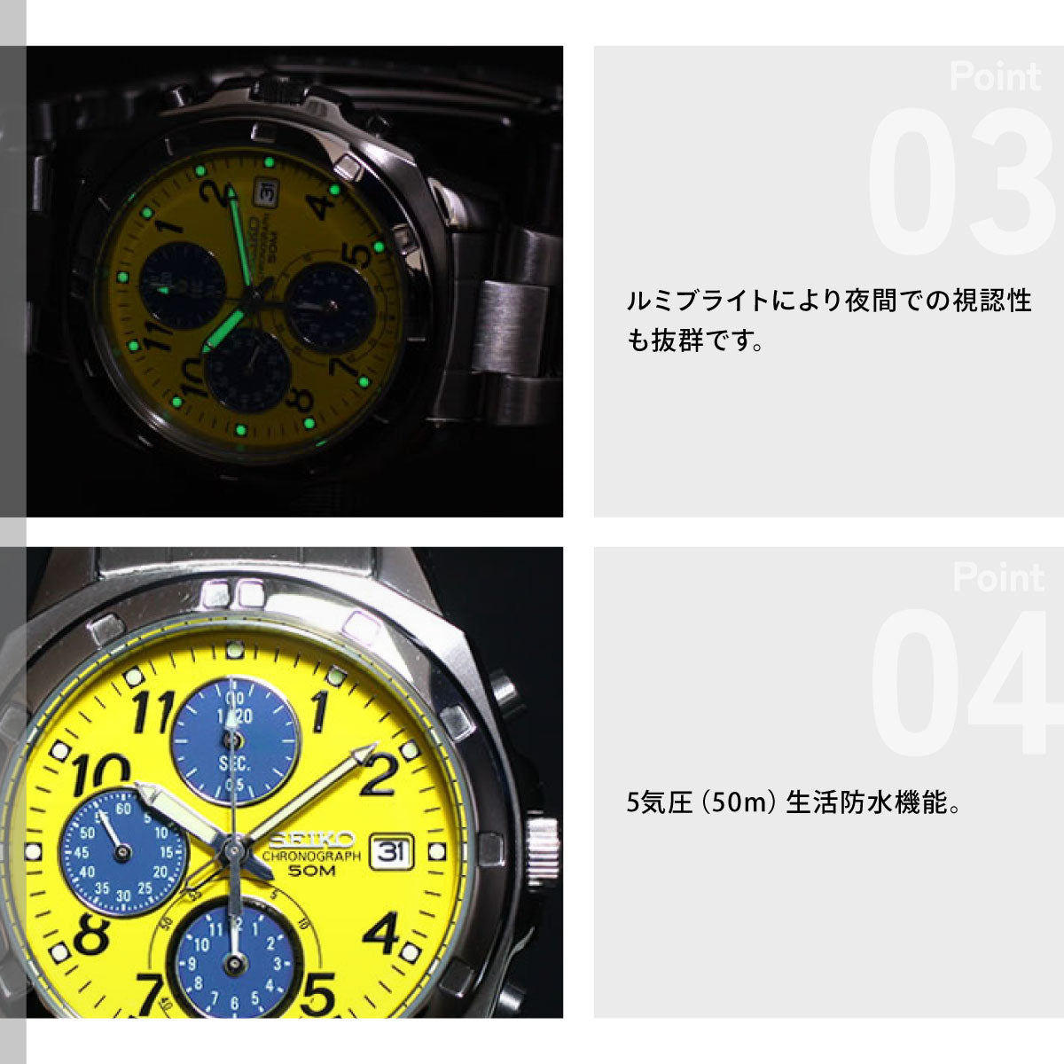 セイコー逆輸入 SEIKO 腕時計 クロノグラフ SND409