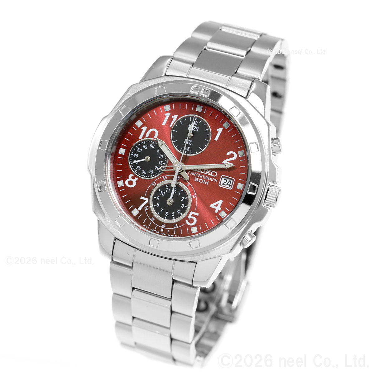 セイコー SEIKO 逆輸入 クロノ SEIKO 腕時計 メンズ クロノグラフ レッド SND495