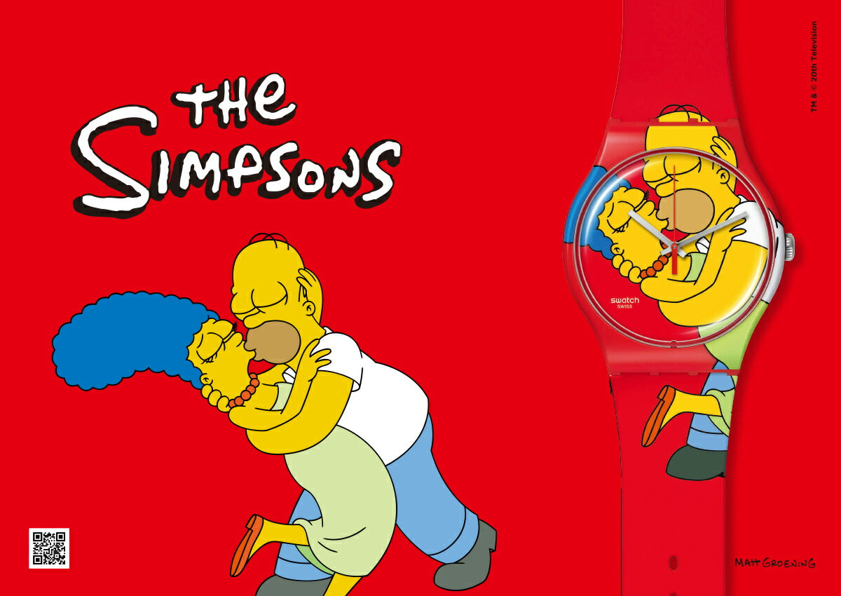 swatch スウォッチ ザ・シンプソンズ コラボモデル The Simpsons SWEET EMBRACE SO29Z120 腕時計 メンズ レディース【2024 新作】