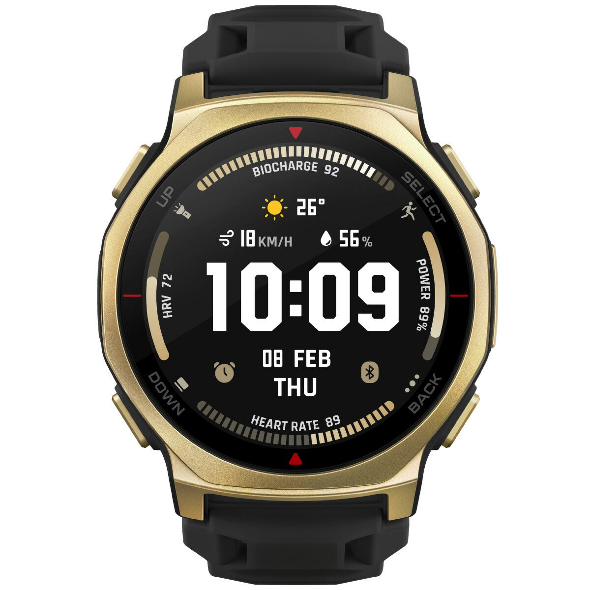 アマズフィット AMAZFIT スマートウォッチ T-Rex 3 Pro 44mm ブラックゴールド 腕時計 GPS アウトドア 登山 ウェアラブル SP170079-C238【2025 新作】