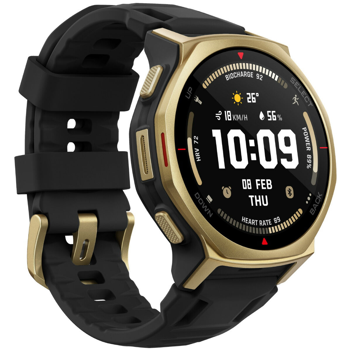アマズフィット AMAZFIT スマートウォッチ T-Rex 3 Pro 44mm ブラックゴールド 腕時計 GPS アウトドア 登山 ウェアラブル SP170079-C238【2025 新作】