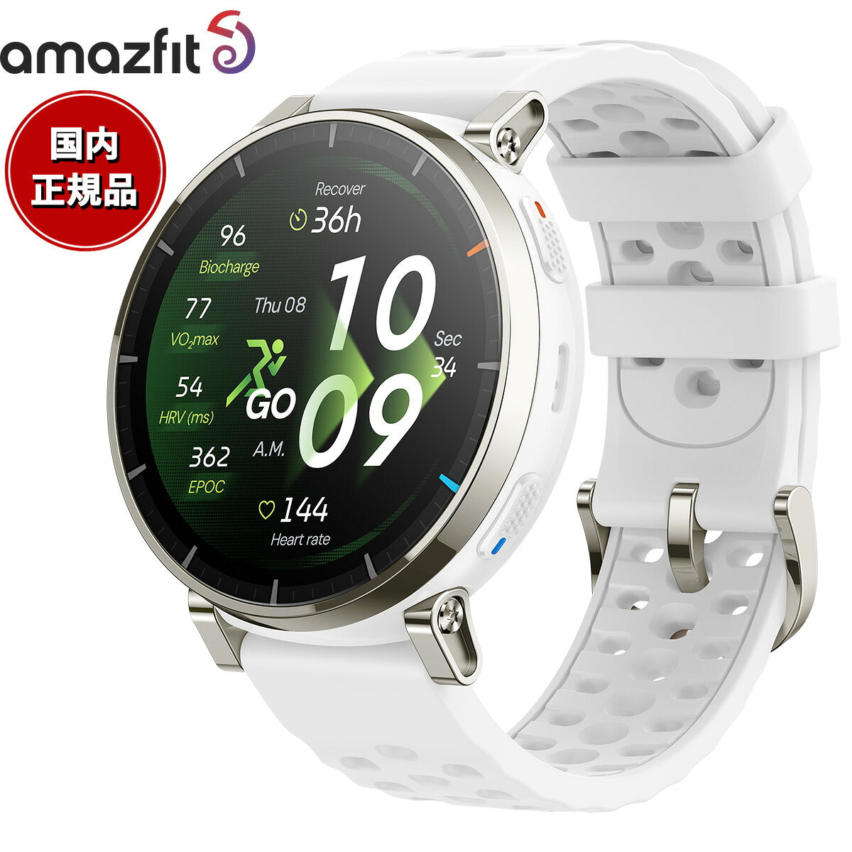 アマズフィット AMAZFIT スマートウォッチ Active 3 Premium エアロホワイト 腕時計 GPS ランニング マラソン ウェアラブル SP170082-C249【2026 新作】