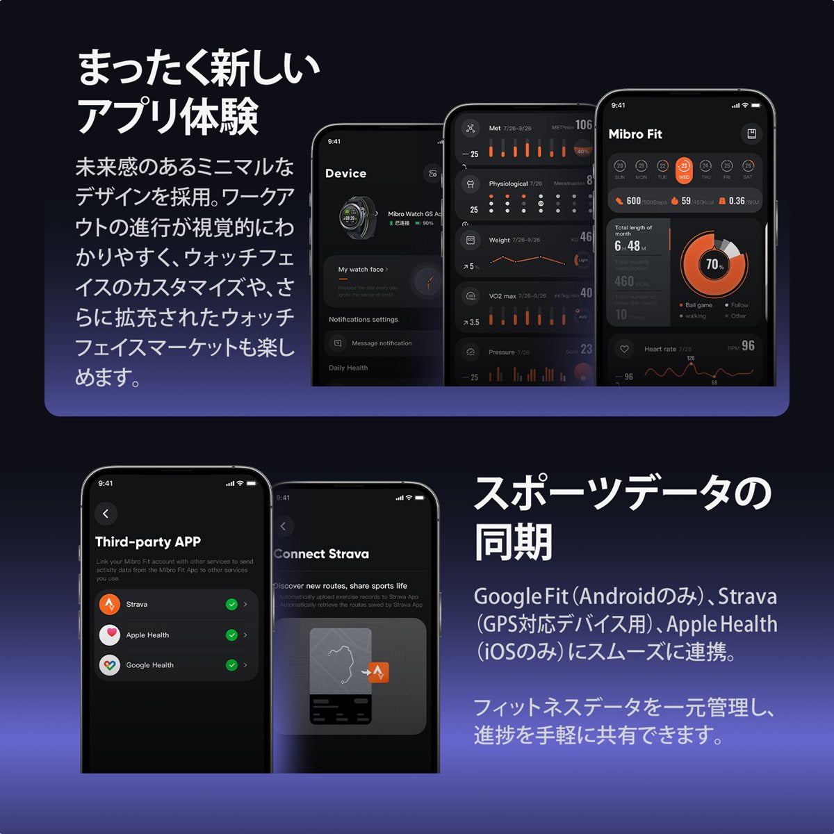 ミブロ Mibro スマートウォッチ Mibro GS Active2 SP380015-C22 腕時計 メンズ レディース ダークグレー【2025 新作】