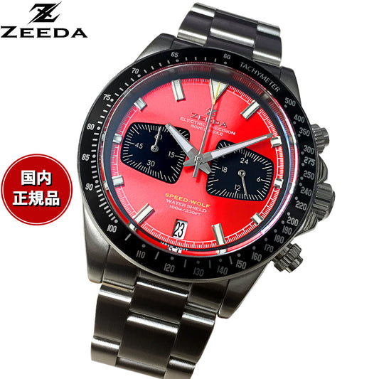ジーダ ZEEDA スピードウルフ SPEED-WOLF GT-RED 腕時計 メンズ メカニカルクォーツ クロノグラフ SPW-GRD