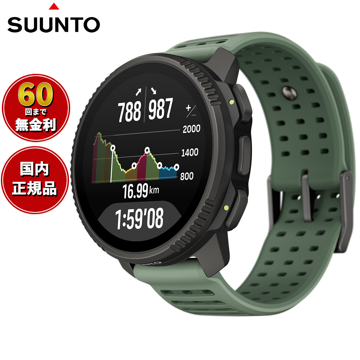 スント SUUNTO VERTICAL 2 TITANIUM SAGE バーティカル2 チタニウム セージ スマートウォッチ 腕時計 メンズ レディース SS051209000【2025 新作】