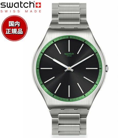 swatch スウォッチ 腕時計 メンズ レディース スキン SKIN GREEN GRAPHITE SS07S128G