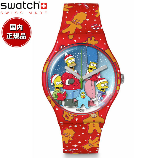 swatch スウォッチ ザ・シンプソンズ コラボモデル The Simpsons WONDROUS WINTER WONDERLAND SUOZ361 腕時計 メンズ レディース
