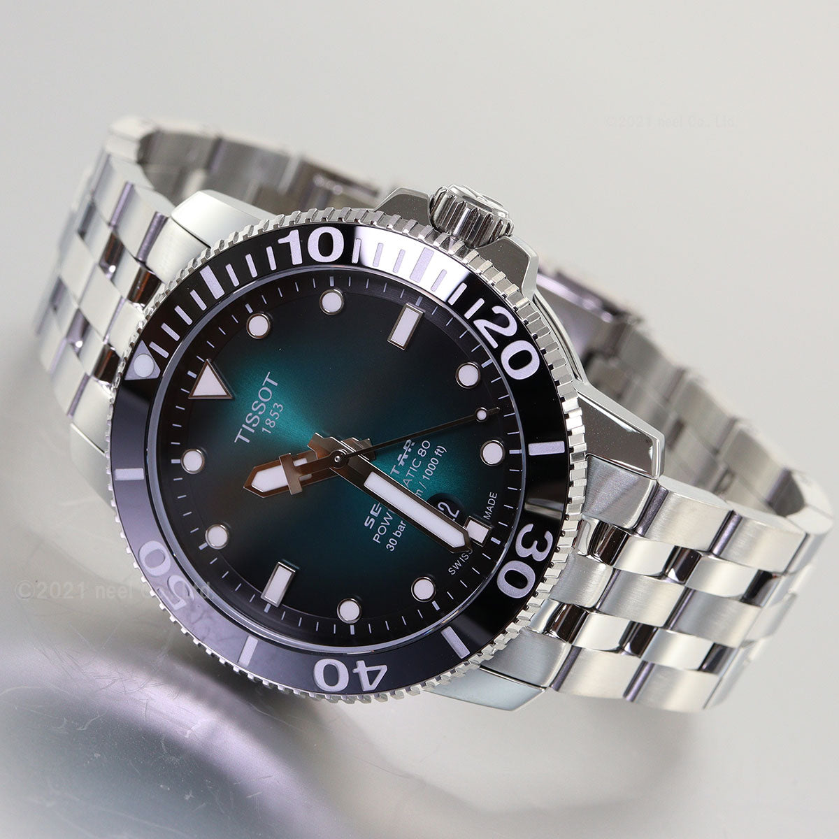 ティソ 腕時計 メンズ TISSOT シースター 1000 オートマティック SEASTAR 1000 POWERMATIC 80 自動巻き T120.407.11.091.01 ステンレススチール グリーン【60回分割手数料無料！】