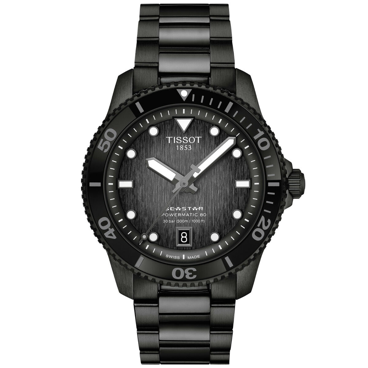 TISSOT SEASTAR 自動巻き腕時計 ブラック ティソ TISSOT シースター SEASTAR 1000 パワーマティック80 40mm T120