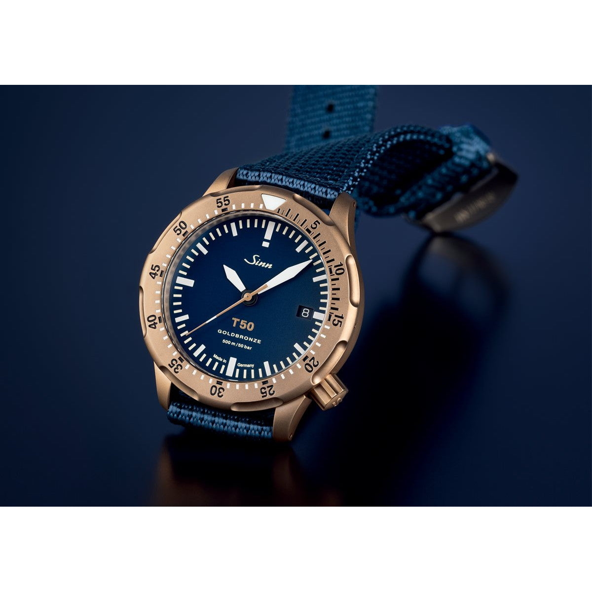 Sinn ジン T50 GOLDBRONZE B 自動巻き 腕時計 メンズ Diving Watches テキスタイルストラップ ドイツ製 世界限定300本【60回分割手数料無料！】