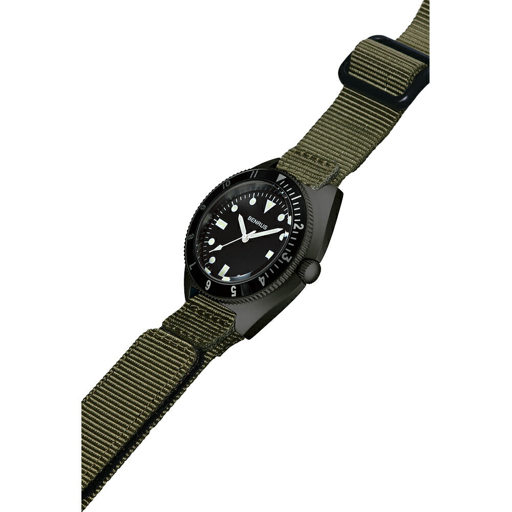 ベンラス BENRUS 腕時計 メンズ コンバットシリーズ TYPE-I BK COMBAT KH ミリタリーウォッチ ブラック/カーキ