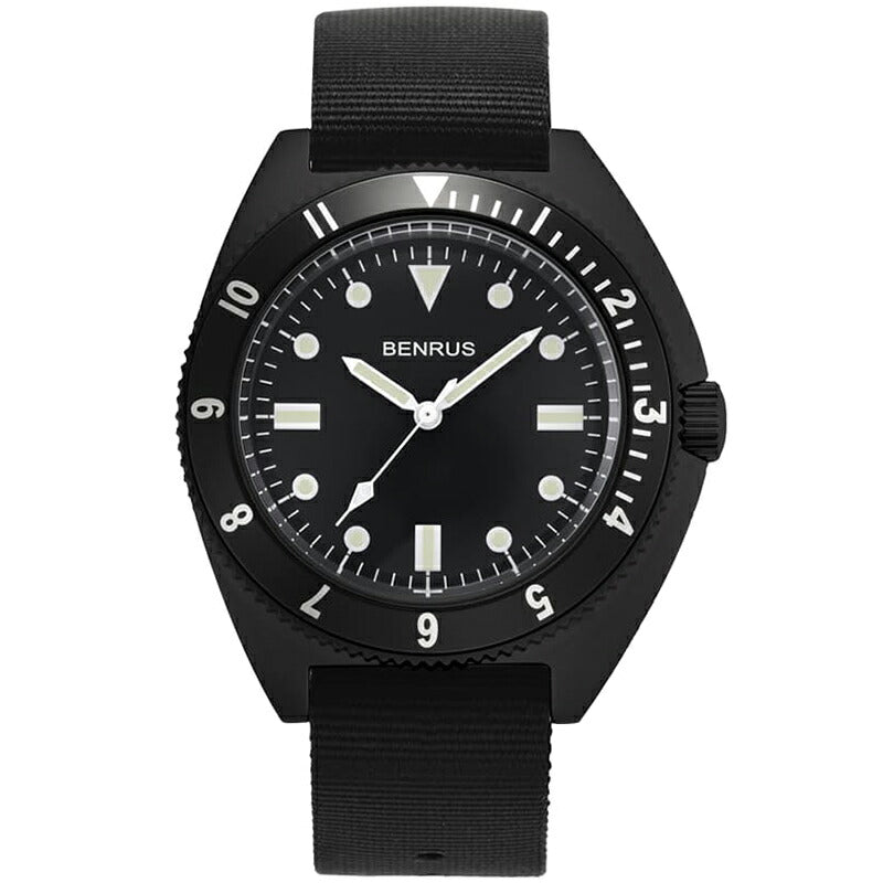 ベンラス BENRUS 腕時計 メンズ TYPE-I BLACK ブラック ミリタリーウォッチ 復刻モデル